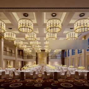 Intérieur de restaurant de mariage de luxe modèle 3D