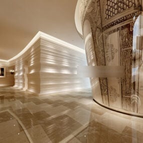 Luxury Hotel Corridor Interior V2 3d model