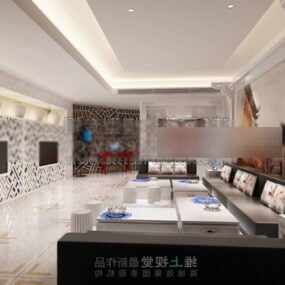 Modernt tak hotellrum interiör 3d-modell