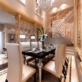 Nowoczesne luksusowe wnętrze restauracji Model 3D