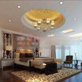 Royal Ceiling Bedroom Interior 3D-malli