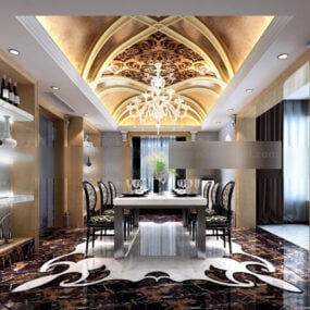 Beauty Luxury Dinning Room Interior 3d model