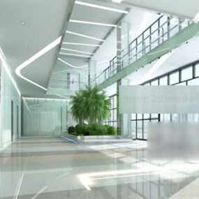 White Corridor Interior 3d model