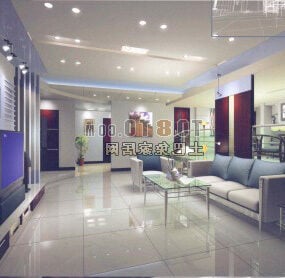 Asia Modern Living Room Interior 3d model