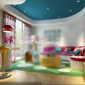 Colorful Living Room Interior 3d model