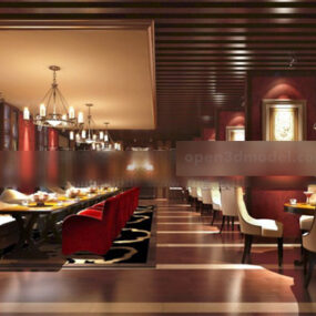 Western Dinning Room Interiör 3d-modell