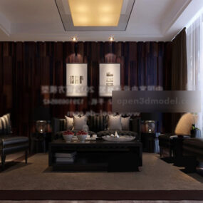 Modern Minimalist Living Room Interior V23 3d model