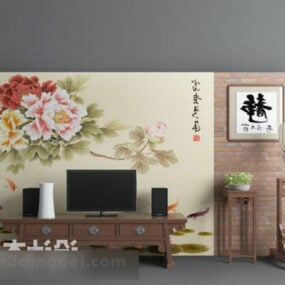 Furniture Tv Background Wall Interior 3d model
