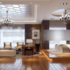 3D-Modell des Hotel-VIP-Zimmerinnenraums