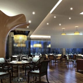 Modern Dining Space Interior 3d model