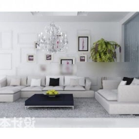 Model 3d Interior Ruangan Kombinasi Sofa