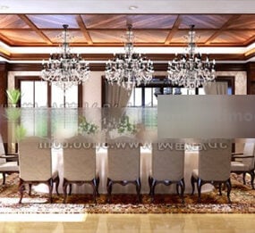Classic Western Restaurant Interior 3d model