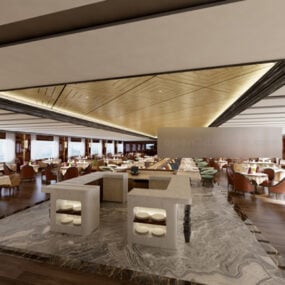 Restaurant Dining Space Interior V1 3d model