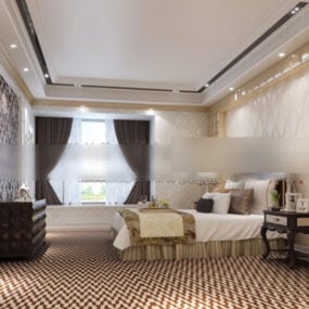 Neo Classic Bedroom Interior V3 3d model