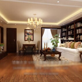Neo Classic Design Living Room Interior 3d model