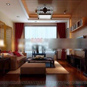 Living Room Country Style Interior V1 3d model