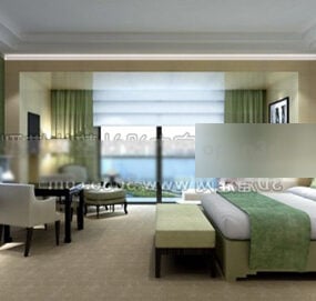 호텔 객실 현대적인 스타일 인테리어 3d 모델
