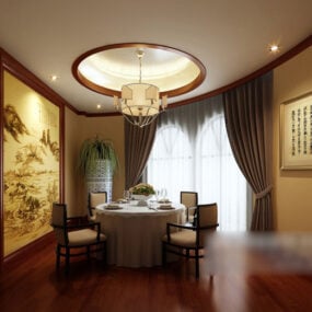 Home Dinning Room Ceiling Decor Interior 3d model