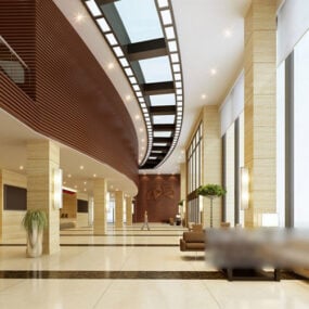 Commercial Center Lobby Interiör 3d-modell