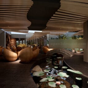 Modern Decoration Restaurant Interior 3d model