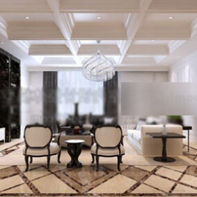 Contemporary Design Living Room Interior V1 3d model