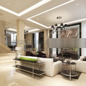 Western Decor Living Room Interior 3d model