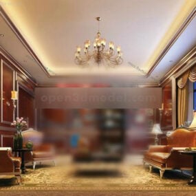 Sala de estar Interior de estilo clásico Modelo 3d