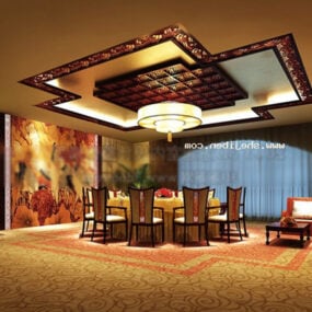 Chinese Private Room Ceiling Interior V1 3d model