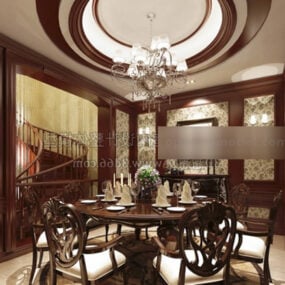 Traditional Furniture Restaurant Interior 3d model