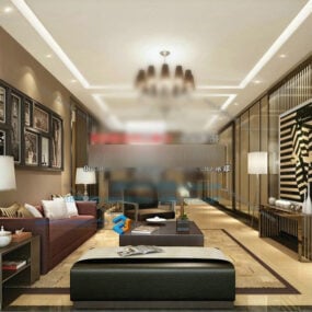Modern Design Living Room Interior V2 3d model