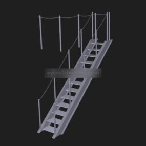 Rechte trap 3D-model