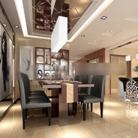 Home Dinning Room Interior V3 3d model