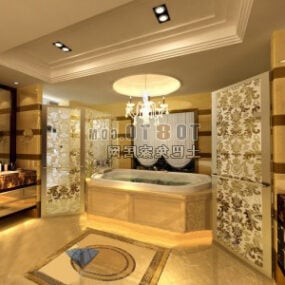 Intérieur de conception de salle de bains de villa de luxe modèle 3D