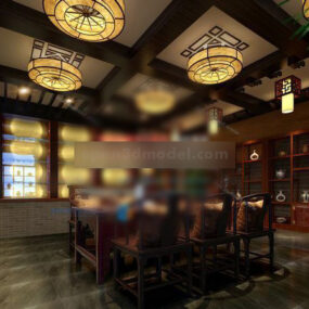 Chinese Dinning Room Design Interior V1 3d model