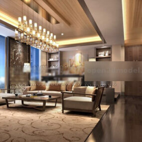 Diseño de sala de estar de estilo occidental Interior modelo 3d