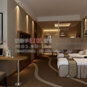 3d модель дизайну інтер'єру базової кімнати готелю