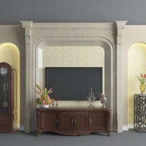 Furniture European Tv Cabinet Design 3d model