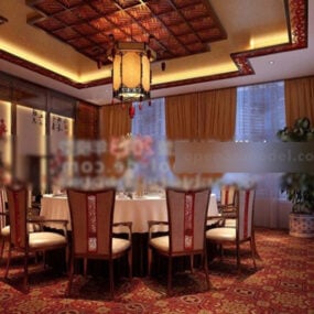 Chinese Private Room Ceiling Design Interior 3d model