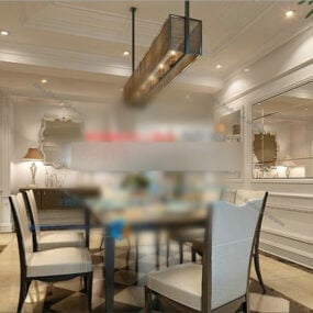 European Dinning Room Design Interior 3d model