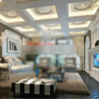 Interior de diseño de sala de estar de lujo europeo