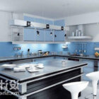 Blue Tone Kitchen Design Interior