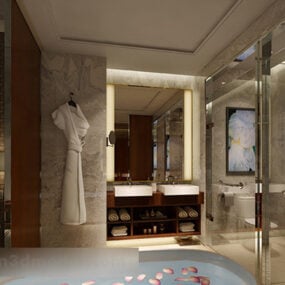 Home Toilet Design Bathtub Interior 3d model