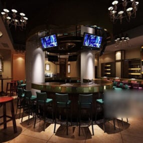 Industrial Bar Design Interior 3d model