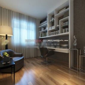 Design moderno de sala de estudo V1 modelo 3D interior