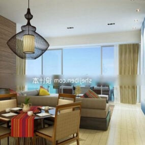 Living Room Apartment Design V1 Interior 3d model