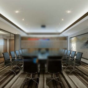 Model 3d Interior Desain Ruang Konferensi Kantor