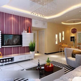 Apartment Modern Living Room Interior 3d model