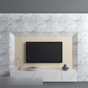 Modern Minimalist Tv Wall V1 3d model