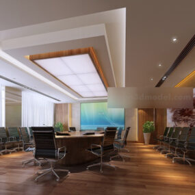 Desain Interior Ruang Konferensi Kantor Model V1 3d