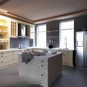 Modern Western Kitchen Interior 3d model